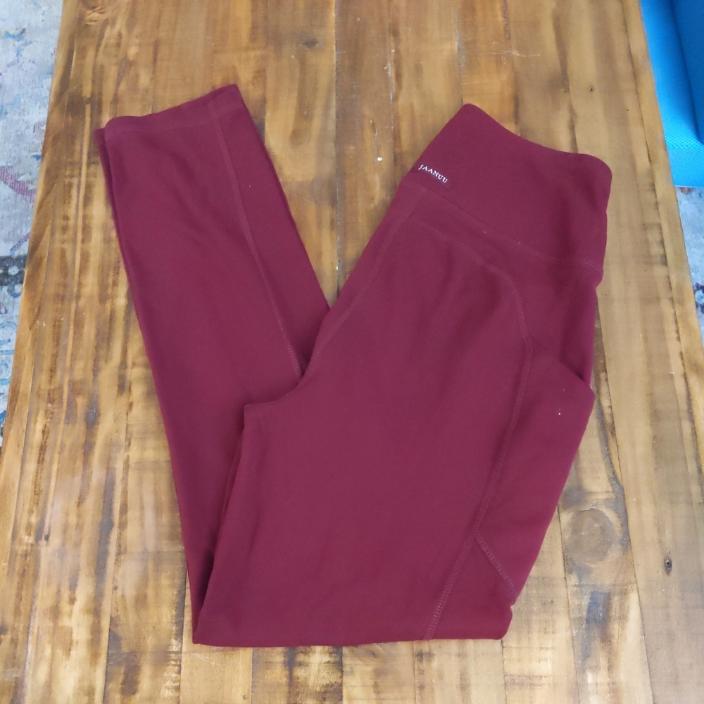 Jaanuu High Waist Yoga Scrubs Burgundy M Medium